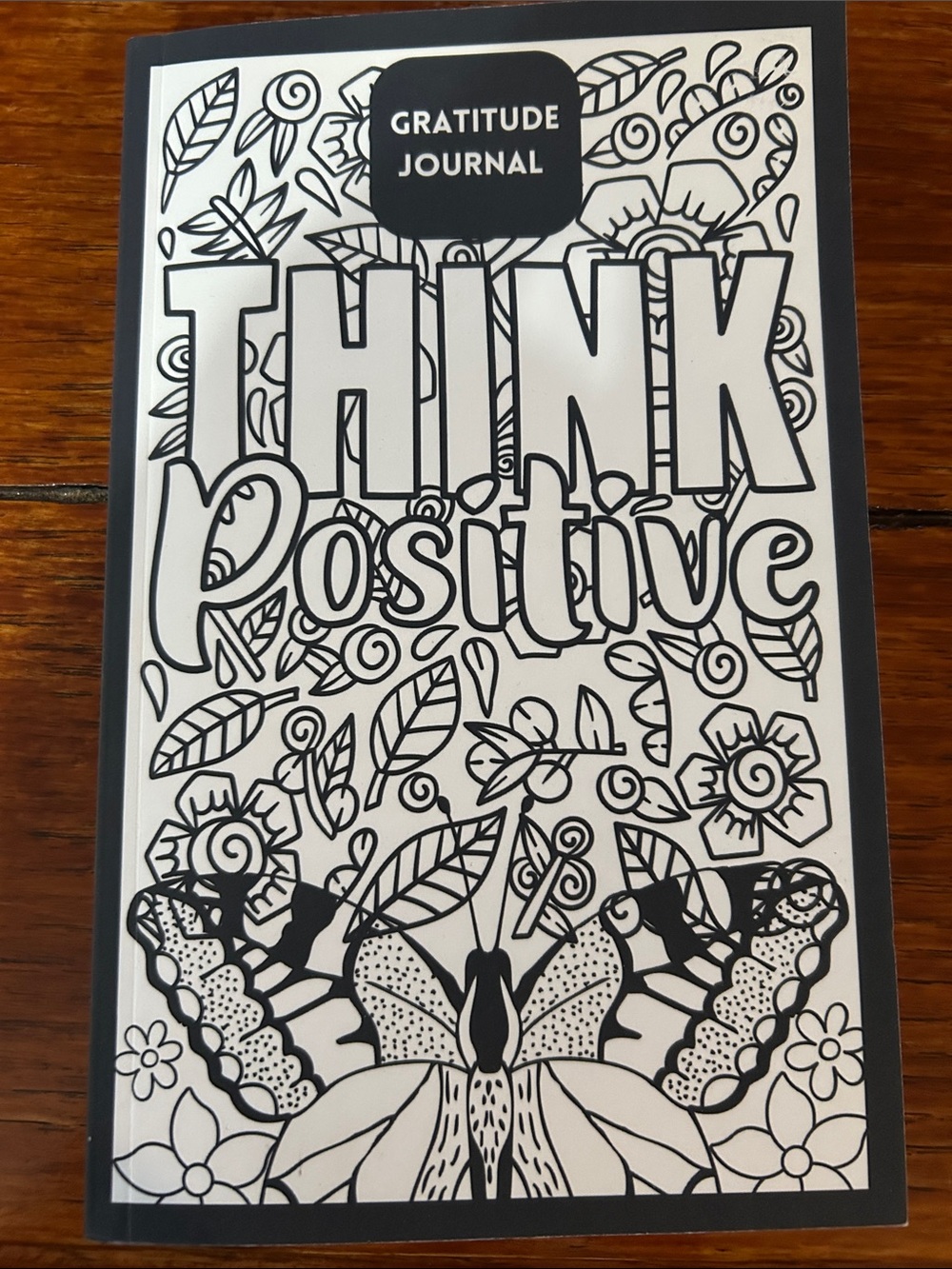 Think Positive Gratitude Journal - Black & White